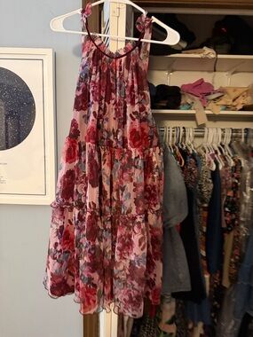 Vici Pink Floral Tiered Sundress